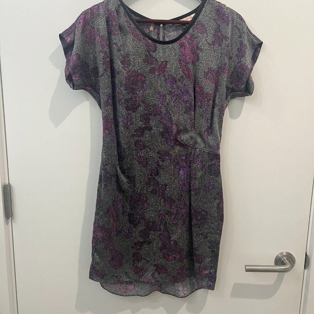 Rebecca Taylor Purple Floral Print Mini Dress Size 2 — Garden Party Feminine - Picture 6 of 7